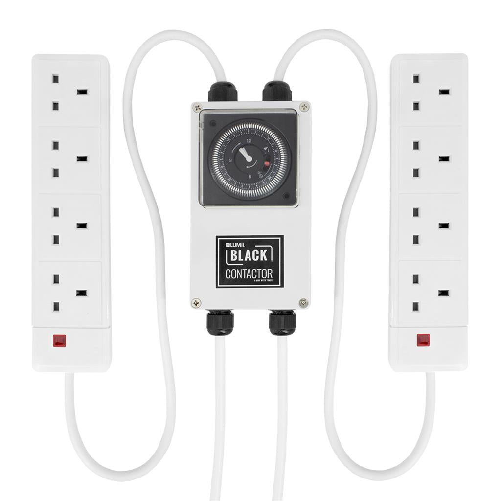 LUMII BLACK 8 - WAY CONTACTOR TIMER - hydroponics