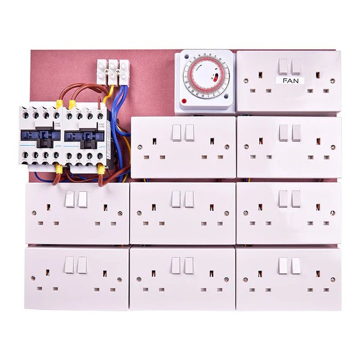 MDF Lighting Timer Boards (with fan sockets) - hydroponics