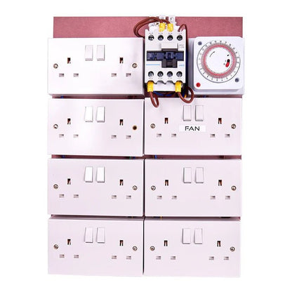 MDF Lighting Timer Boards (with fan sockets) - hydroponics