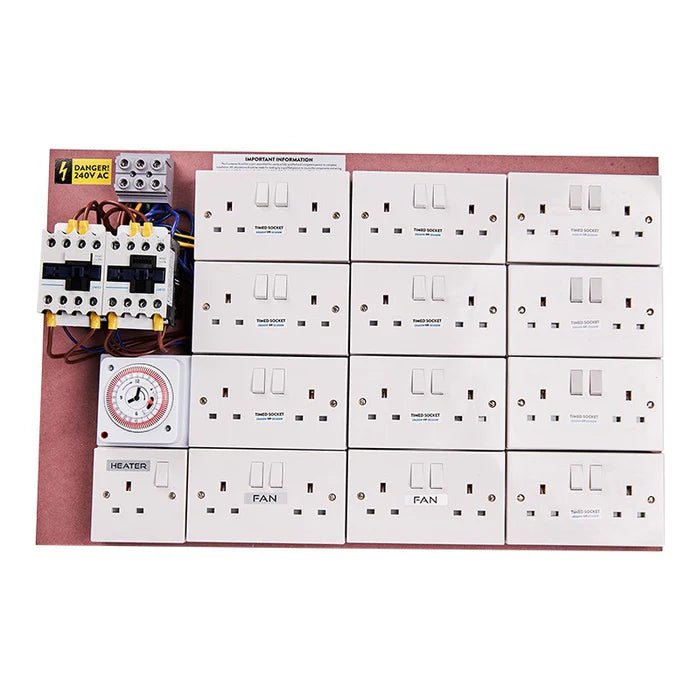 MDF Lighting Timer Boards (with fan sockets) - hydroponics