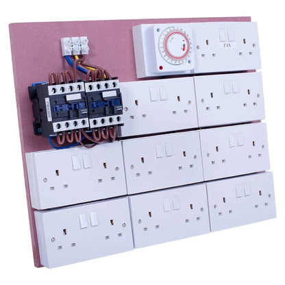 MDF Lighting Timer Boards (with fan sockets) - hydroponics