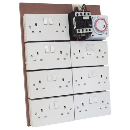 MDF Lighting Timer Boards (with fan sockets) - hydroponics